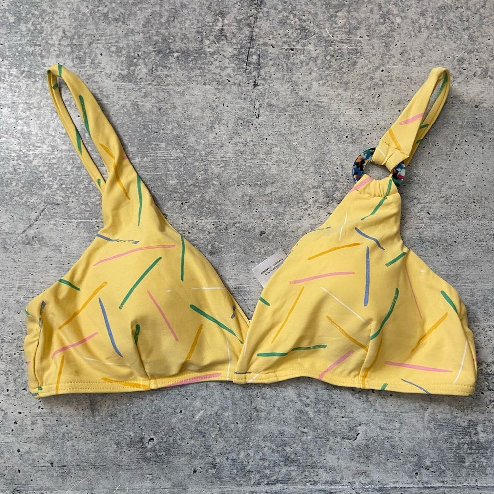 Onia Yellow Triangle Bralette Top S NEW